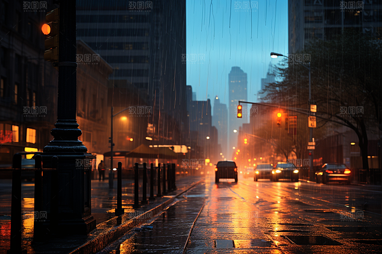 暴雨大雨户外摄影图