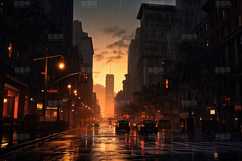 暴雨高清雨天摄影图