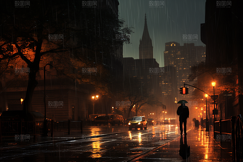 暴雨室外自然摄影图