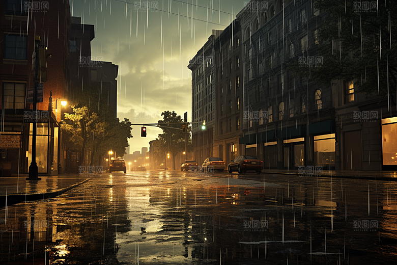 暴雨室外大雨摄影图