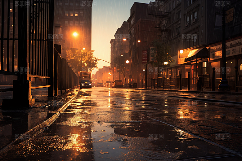 暴雨雨夜室外摄影图