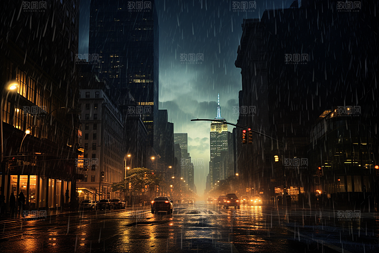 暴雨雨天室外摄影图