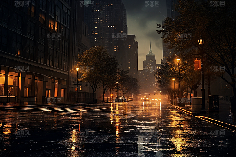 暴雨户外下雨摄影图