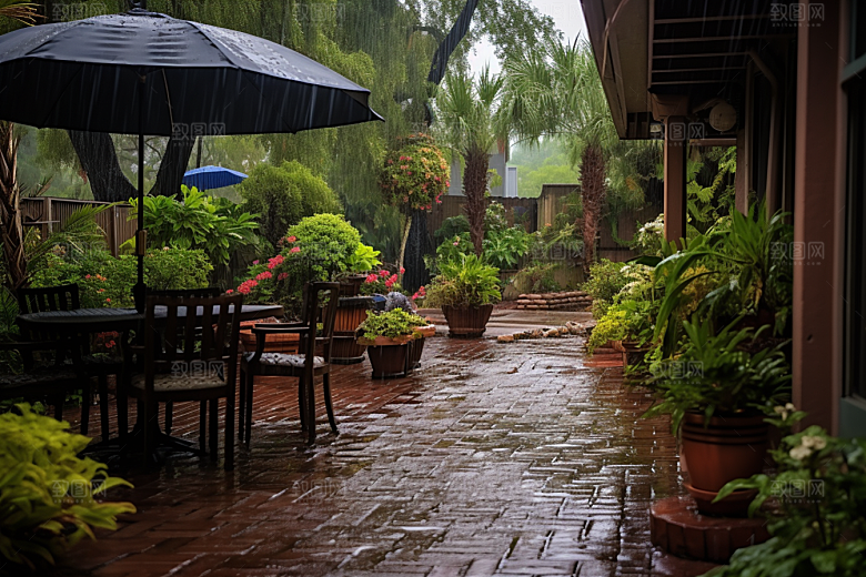 暴雨下雨安静摄影图