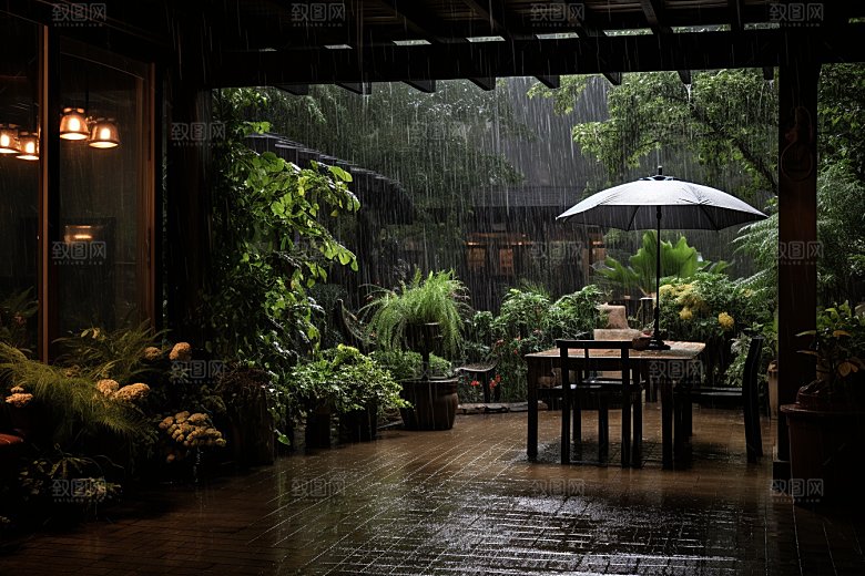 暴雨自然环境摄影图