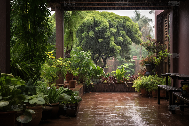 暴雨环境大雨摄影图