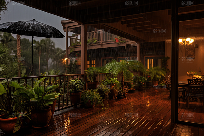 暴雨自然环境摄影图