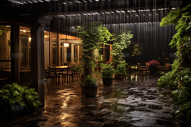 暴雨户外雨夜摄影图