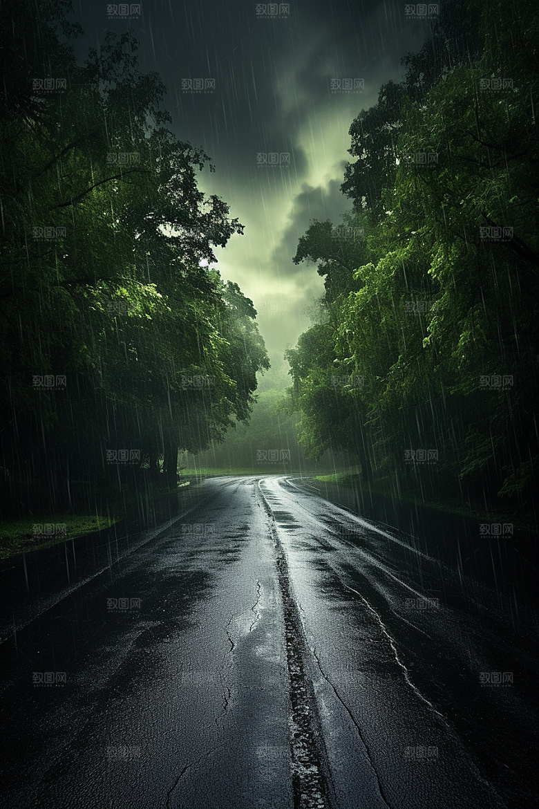 暴雨自然雨夜摄影图