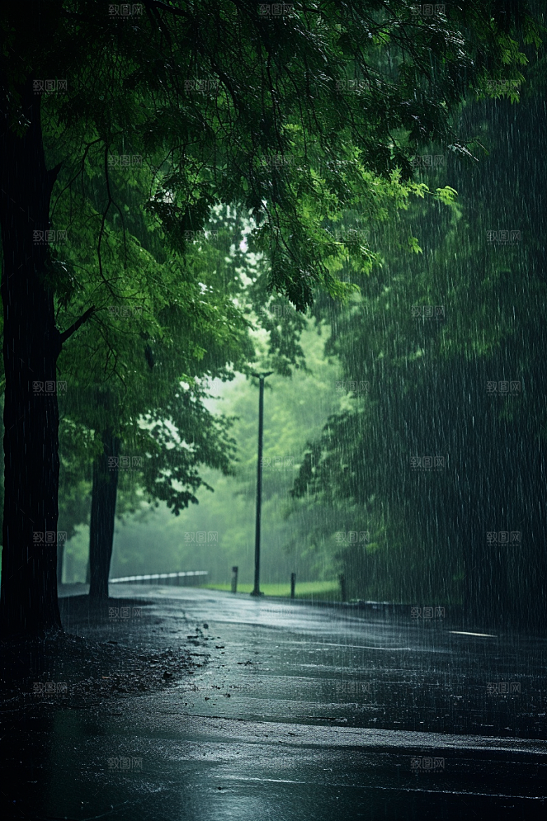 暴雨大雨雨夜摄影图