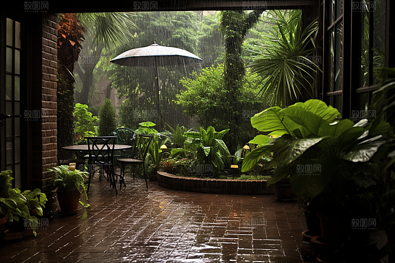 暴雨安静雨夜摄影图