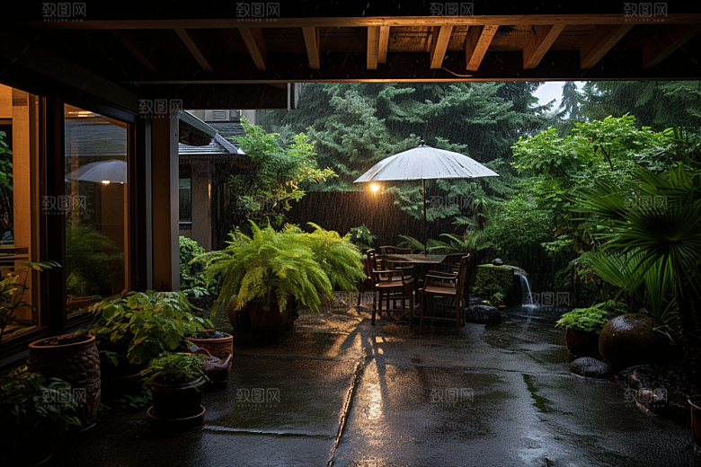暴雨安静大雨摄影图