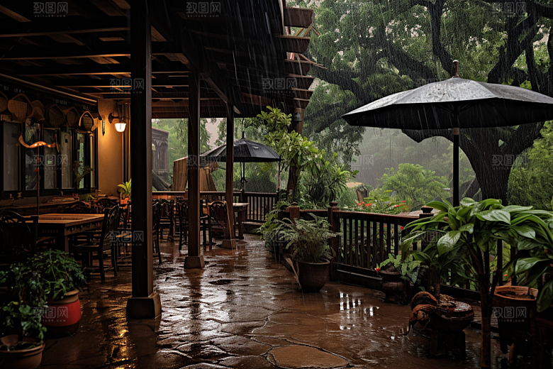暴雨大雨雨夜摄影图