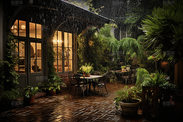 暴雨雨天大雨摄影图