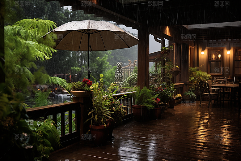 暴雨自然雨夜摄影图