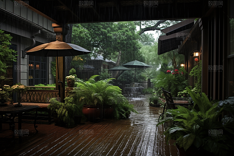 暴雨高清大雨摄影图