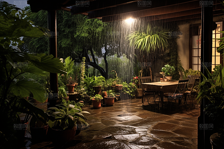 暴雨大雨环境摄影图