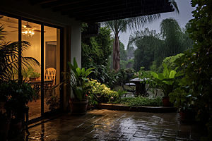 暴雨雨天下雨摄影图
