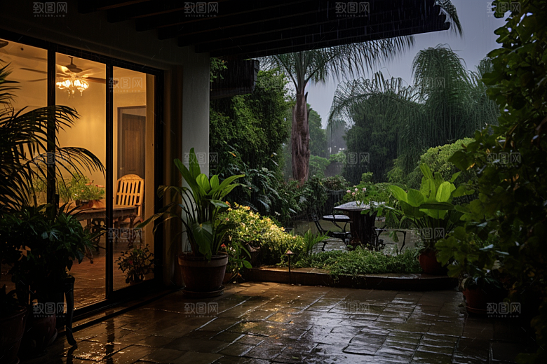 暴雨雨天下雨摄影图