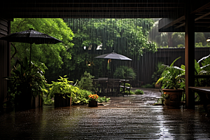 暴雨户外安静摄影图