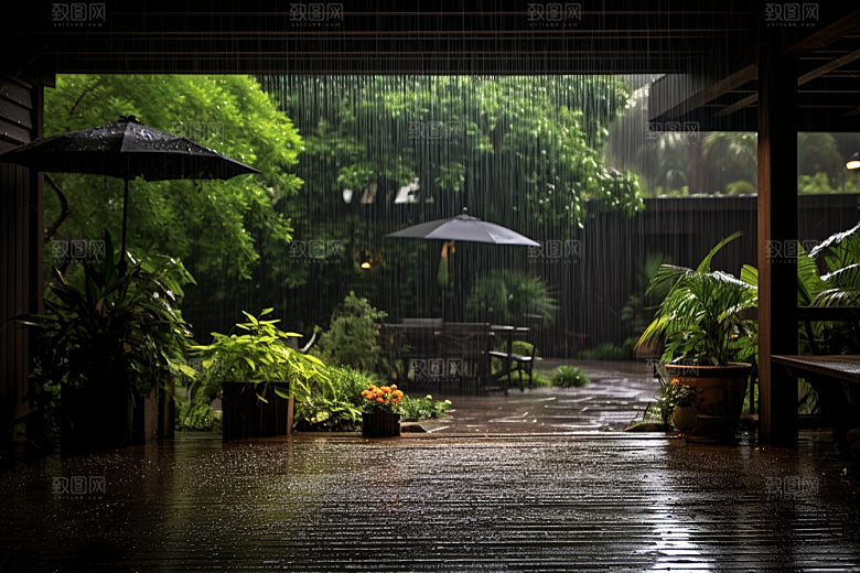 暴雨户外安静摄影图