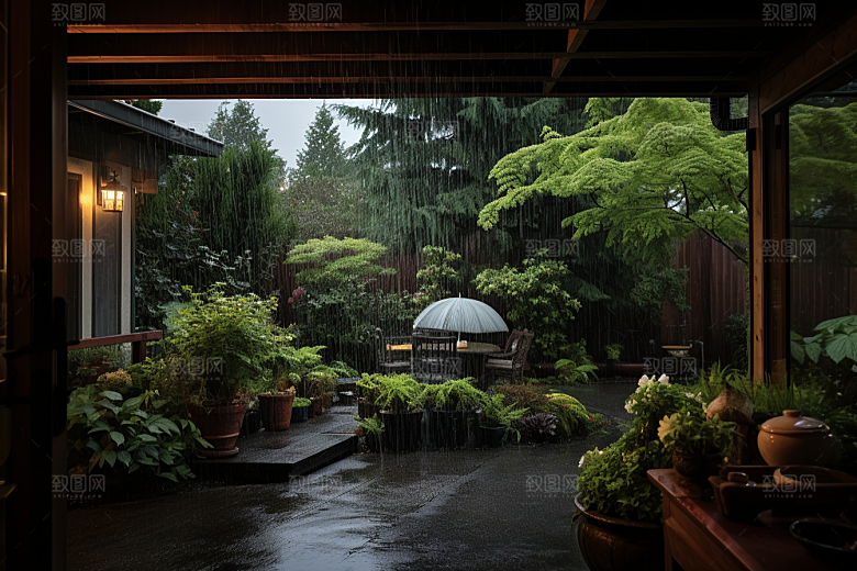 暴雨大雨高清摄影图