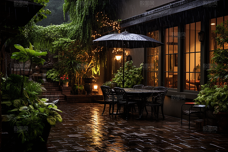 暴雨户外雨天摄影图