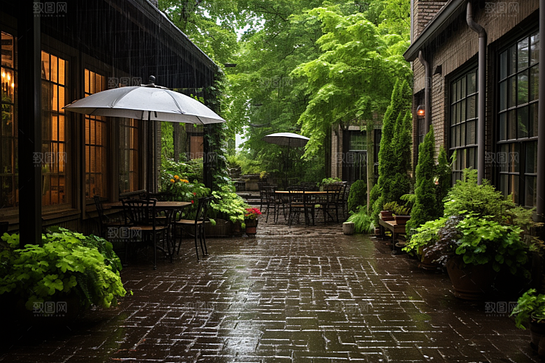 暴雨高清下雨摄影图