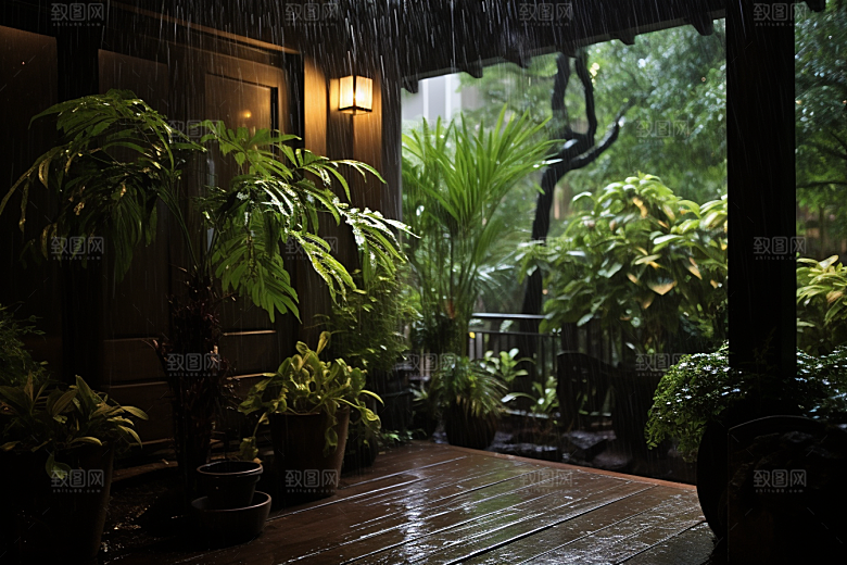 暴雨户外安静摄影图