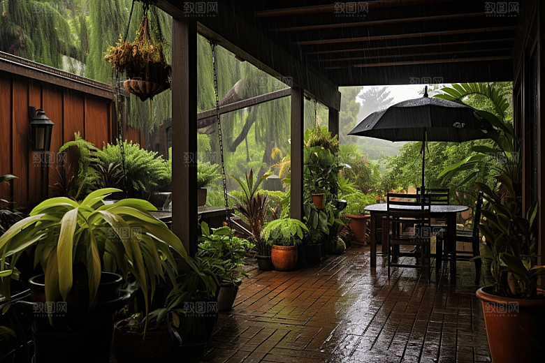 暴雨户外室外摄影图