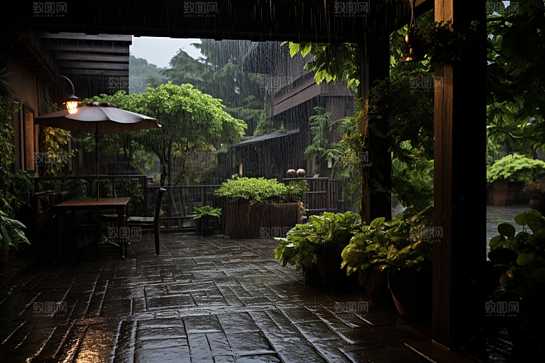 暴雨大雨雨天摄影图