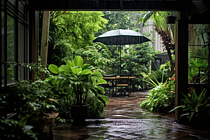 暴雨环境户外摄影图