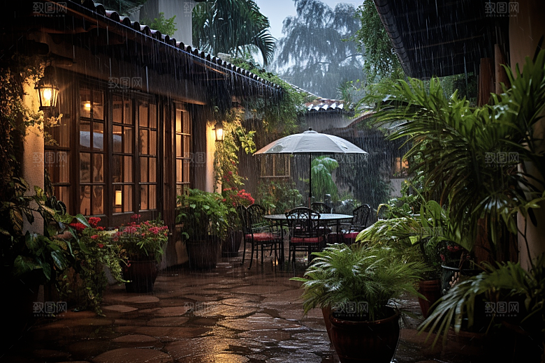 暴雨环境自然摄影图