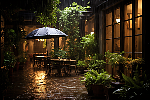 暴雨大雨环境摄影图