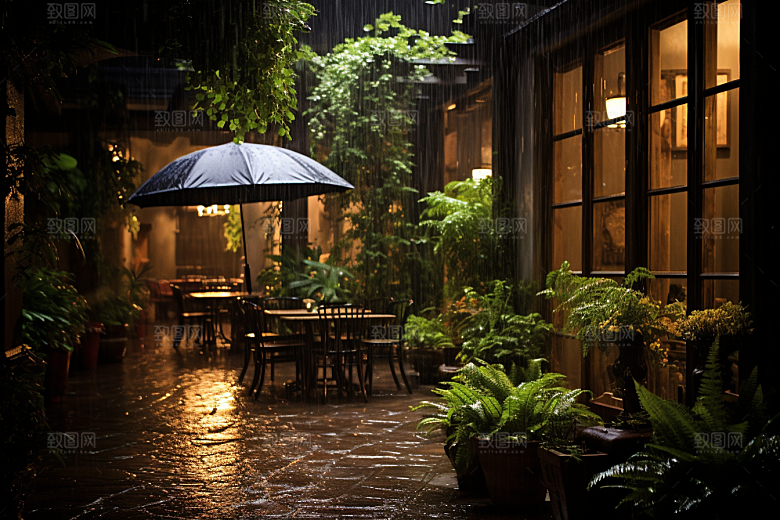 暴雨大雨环境摄影图