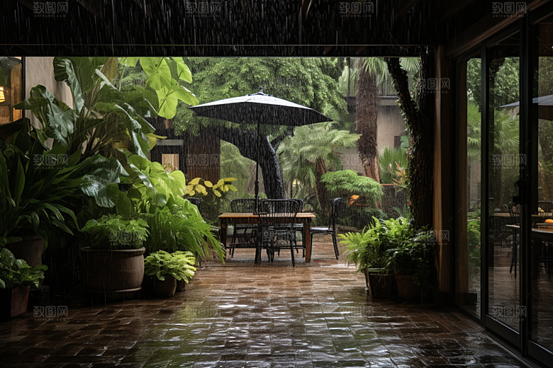 暴雨大雨雨天摄影图