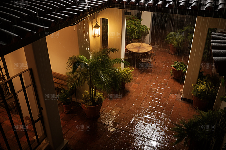 暴雨下雨大雨摄影图