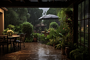 暴雨雨天高清摄影图