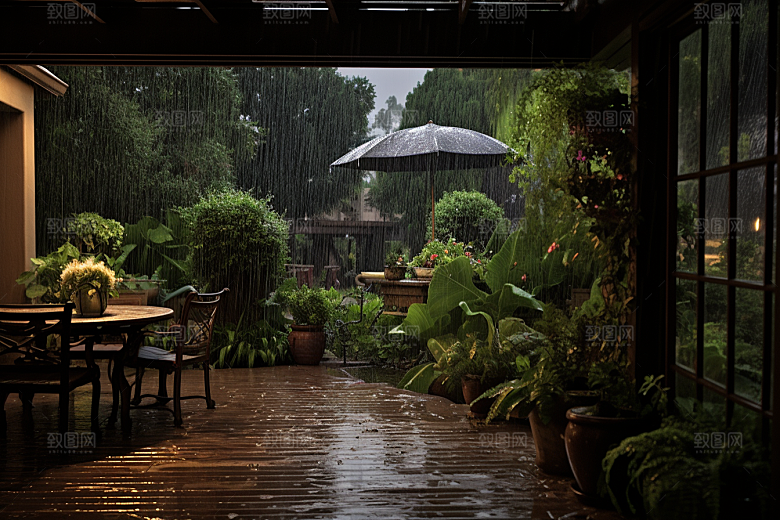 暴雨雨天高清摄影图