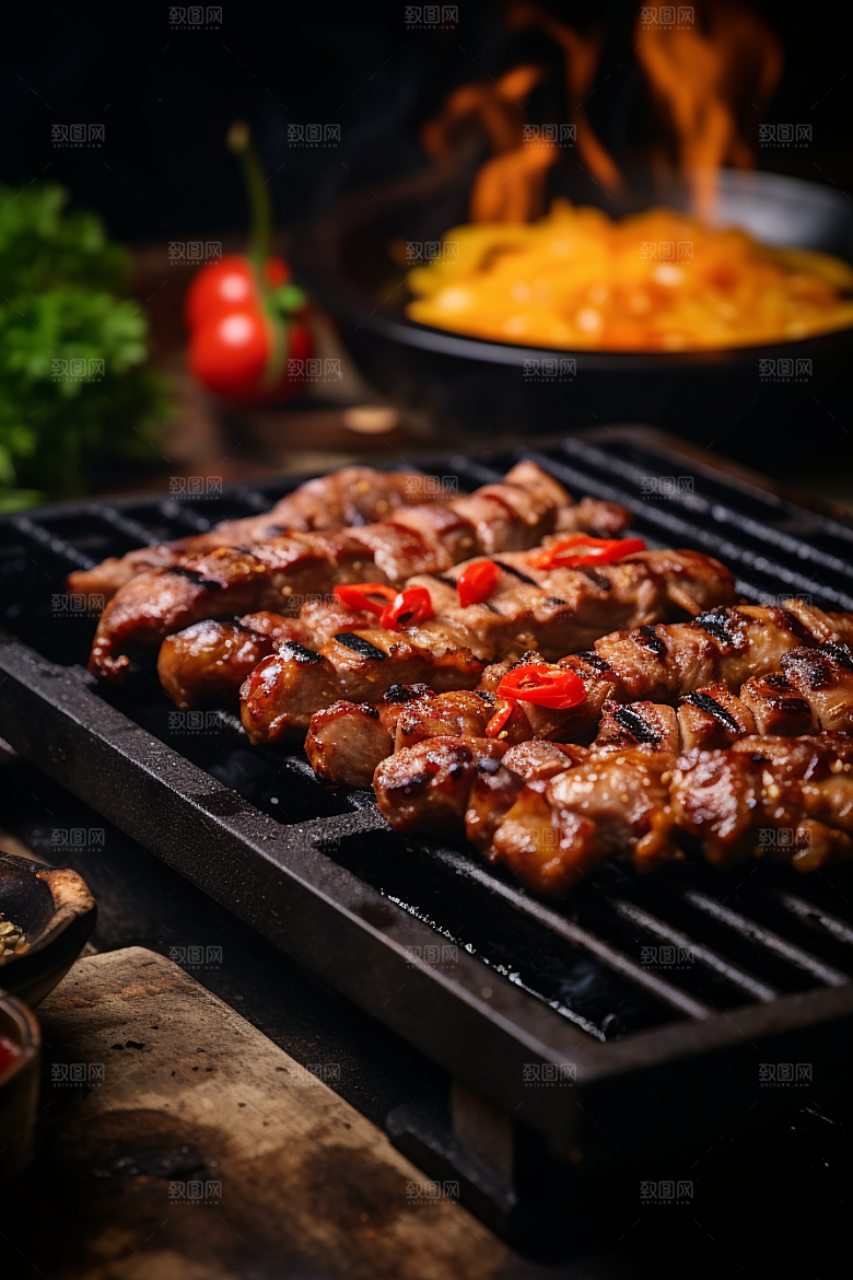 BBQ烧烤巴西烤肉烤肉摄影图
