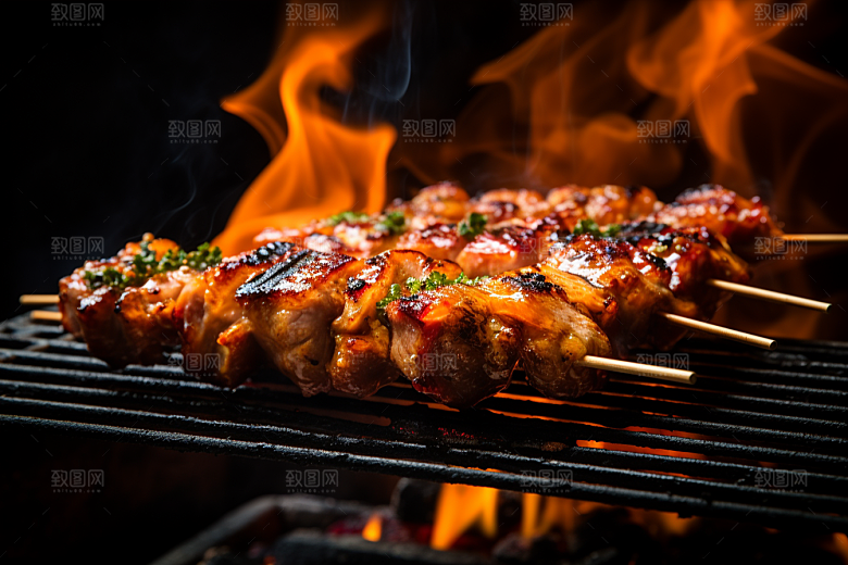BBQ烧烤大肉串高清摄影图