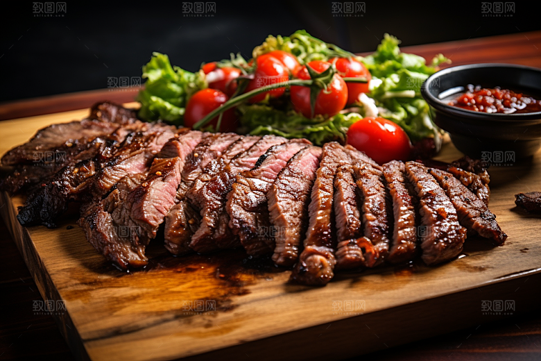 BBQ烧烤大肉串美食摄影图