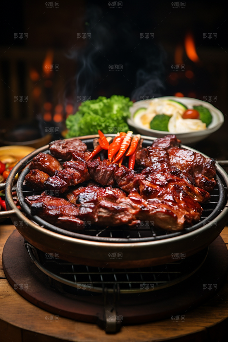 BBQ烧烤大肉串高清摄影图