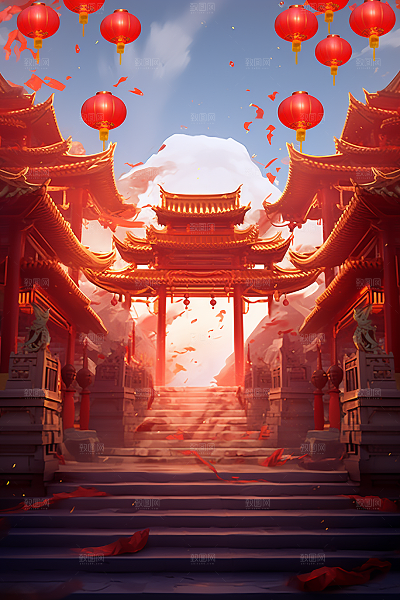 新春开门红节日节庆活动背景