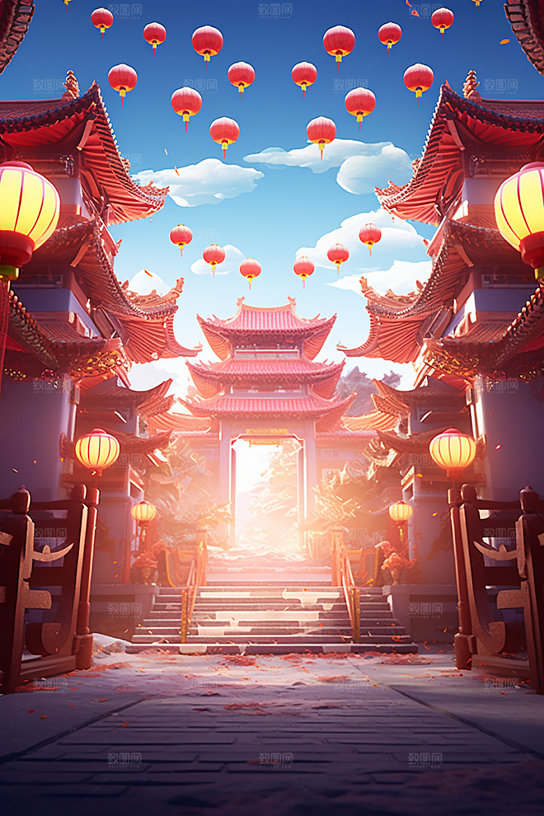 新春开门红活动开业大吉背景
