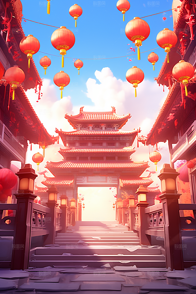 新春开门红电商促销中国风背景