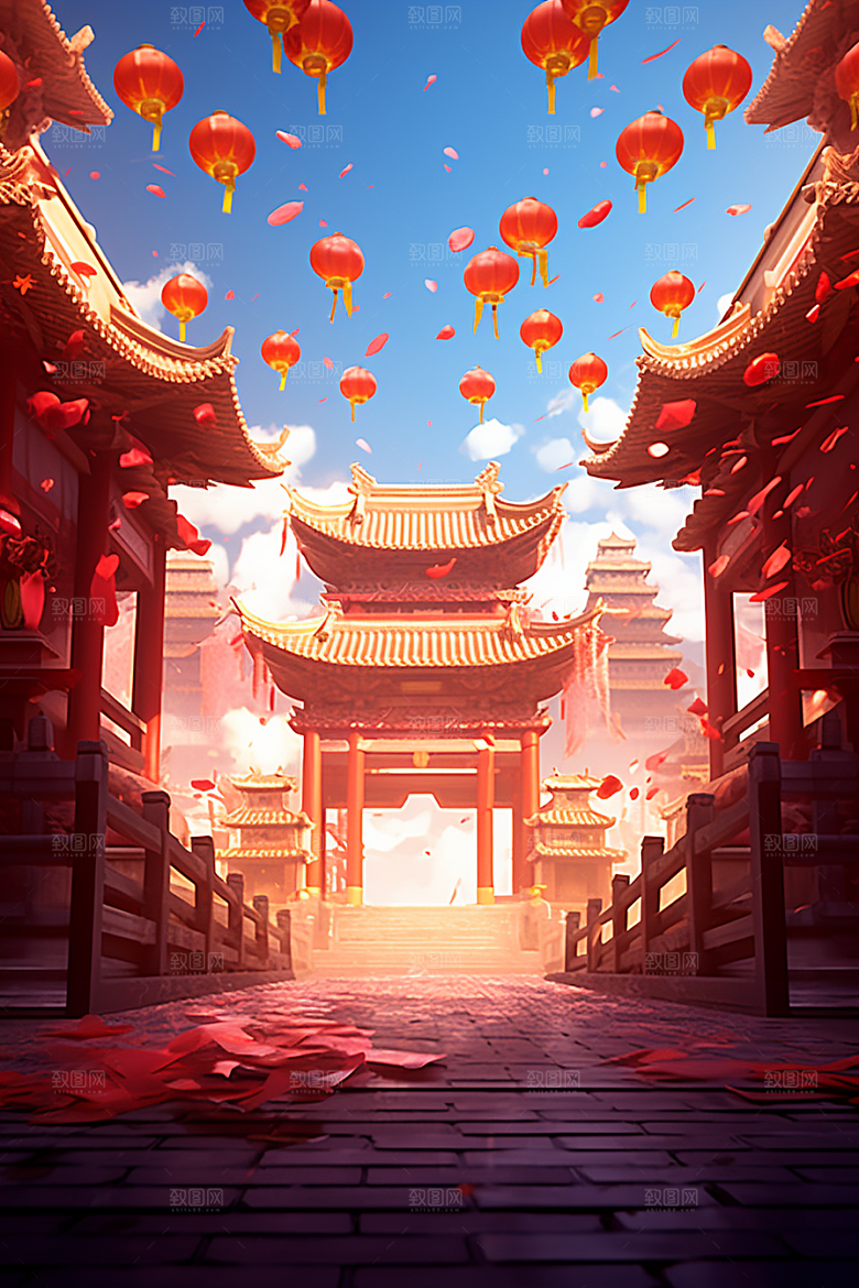 新春开门红电商促销新年背景