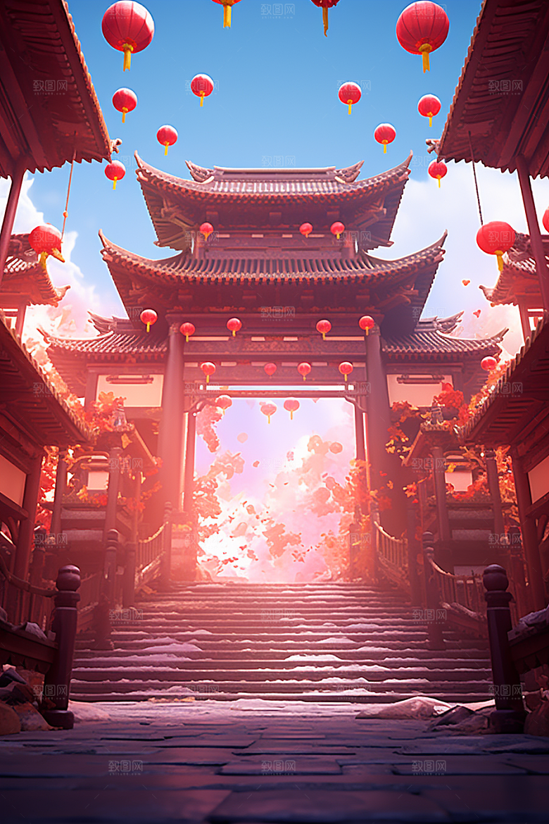 新春开门红节日节庆新年背景