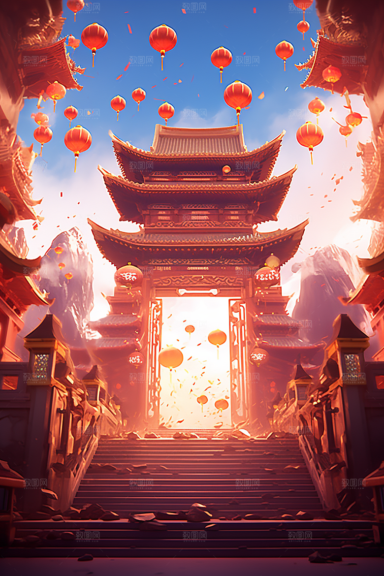 新春开门红电商促销新年背景