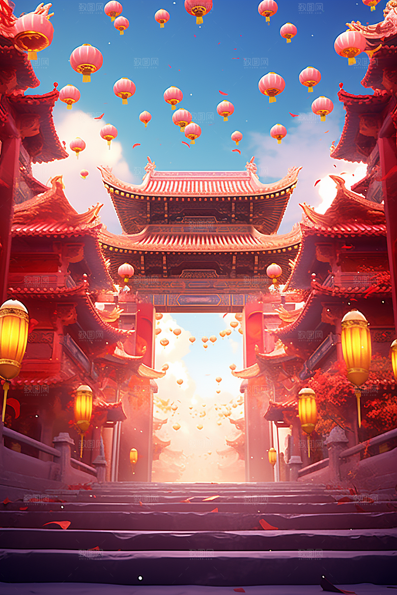 新春开门红节日节庆新年背景
